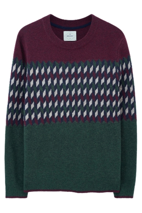 BAXTON PATTERN CREW DEEP RED 1