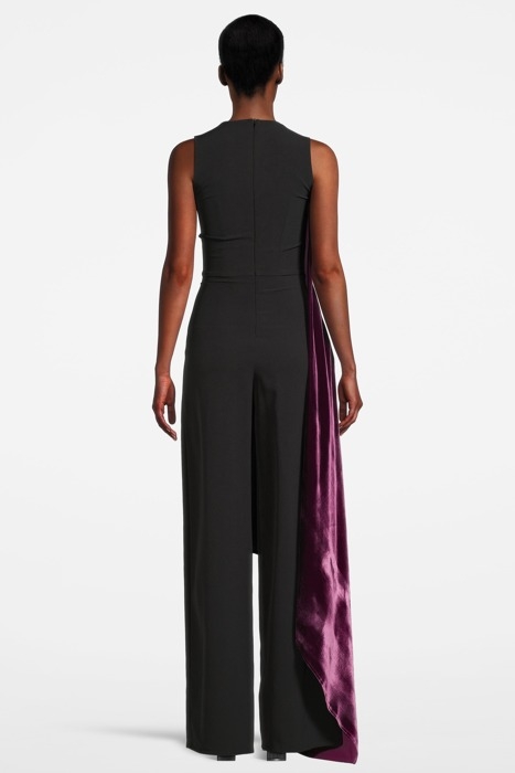 WOMEN‘S LOOSE-FIT OVERALL WITH FRONT DRAPING DETAIL BLACK 2