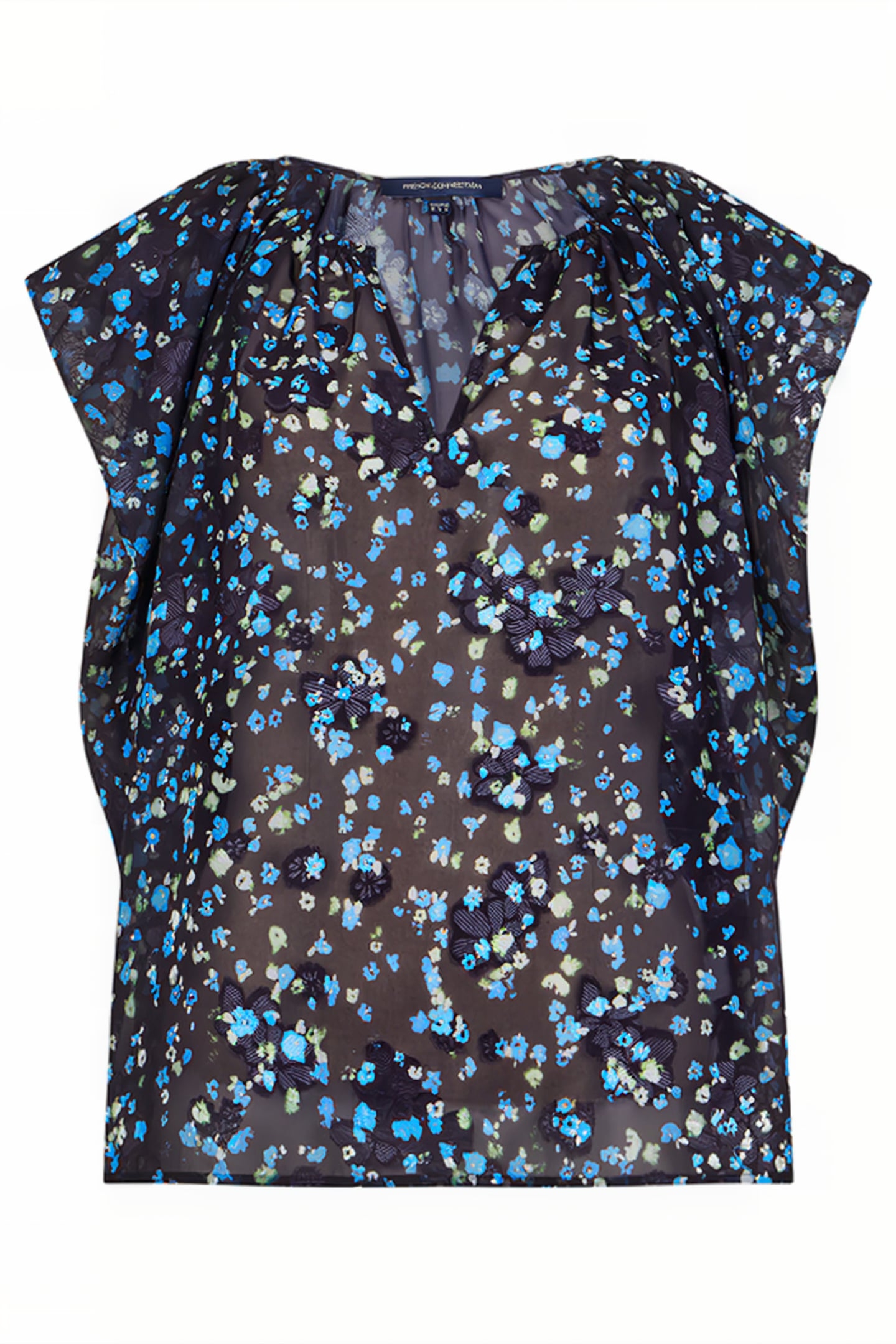 FERNA BELLA V-NECK BLOUSE BLACK MULTI 5