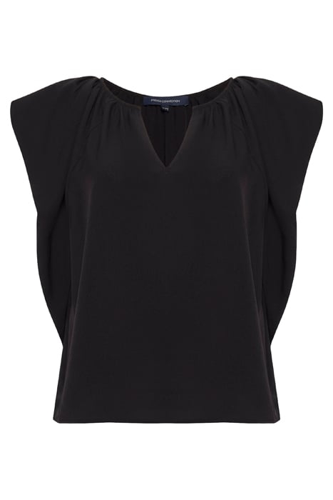 CREPE LIGHT V NECK BLOUSE BLACK 5