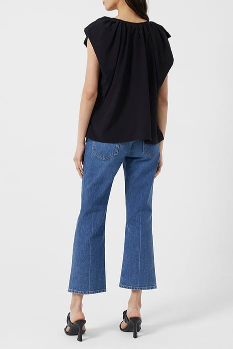 CREPE LIGHT V NECK BLOUSE BLACK 3