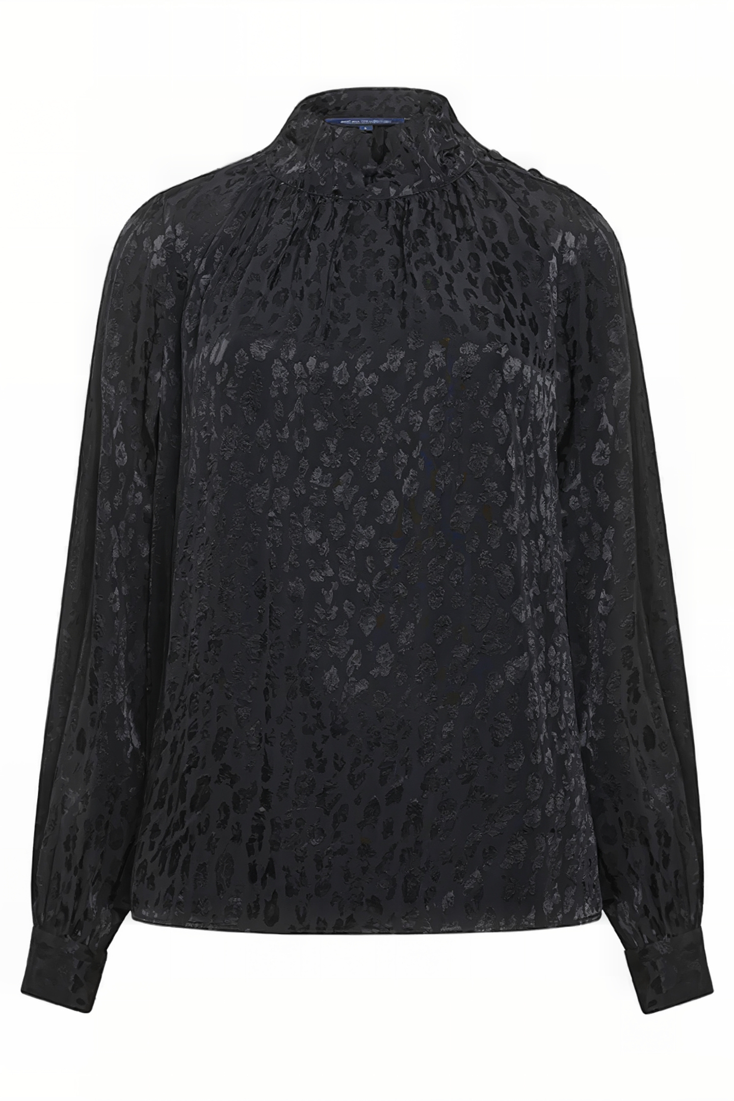 CARIA LEOP JACQ BUTTON NK TOP BLACK 1