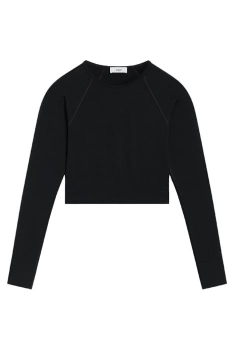 WOMEN CROPPED RAGLAN LONGSLEEVE T-SHIRTS BLACK 8