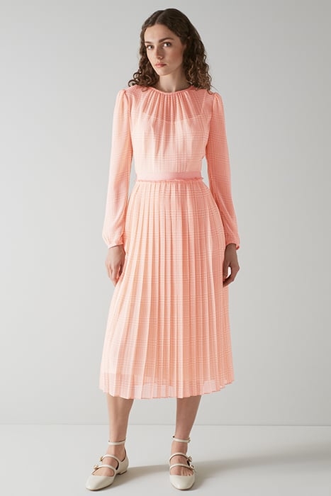 AVERY MIDI DRESS PINK/CREAM 1