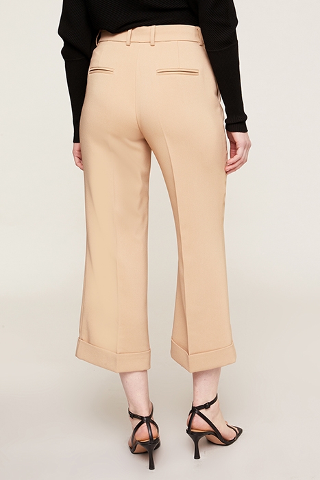 WIDE-LEG CROPPED TROUSERS WITH TURN-UP BROWN 2