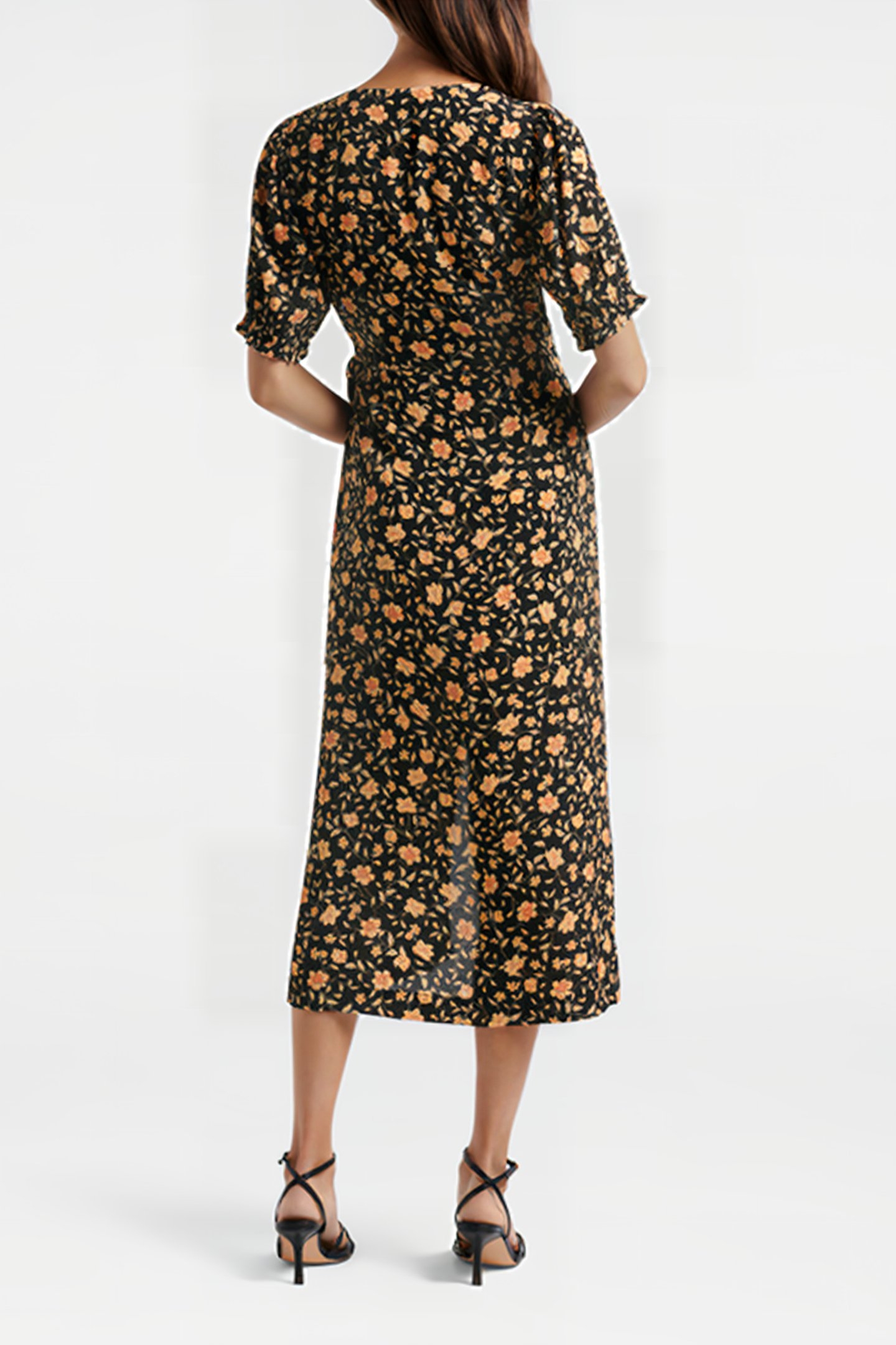 HALLIE SARONG MIDI DRESS LARGE BURNLEY DITSY 2