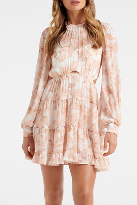 JOCELYN CUT OUT SKATER MINI DRESS LIGHT MARRAKESH FLORAL 1