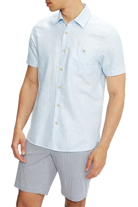 CIVICHE SS PLAIN LINEN SHIRT LT-BLUE 1