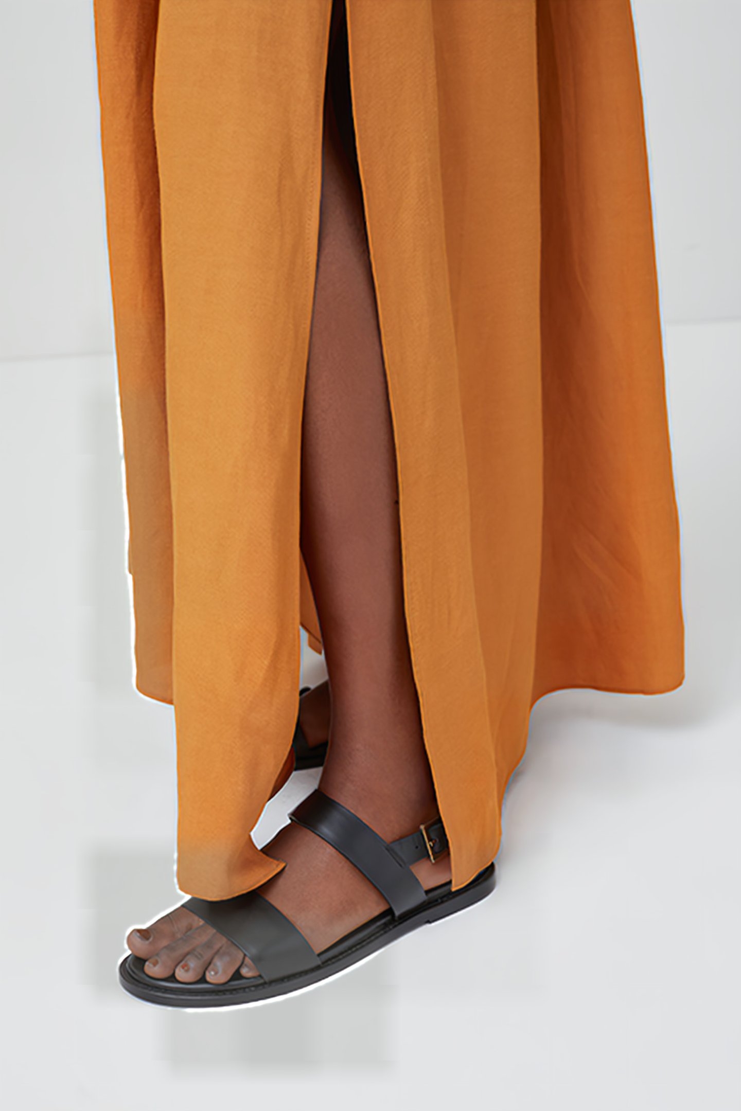 SHIRRED MAXI SKIRT GOLD EARTH 3