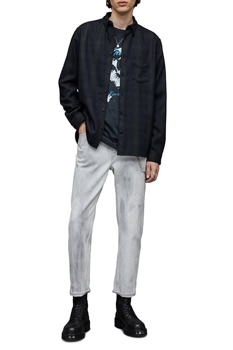 NEWHALEN LS SHIRT BLACK/BLUE 3