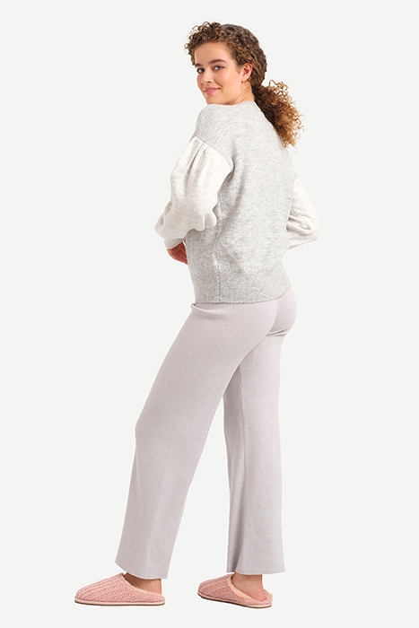 LW BO. TROUSERS VELIENE COMFORTABLE KNI LIGHT HEATHER GREY 3