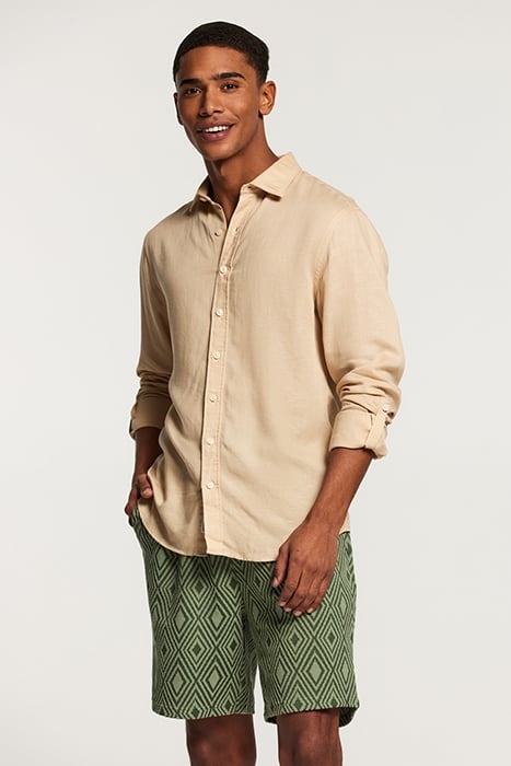 LUCAS LINEN SHIRT WARM SAND BEIGE 8