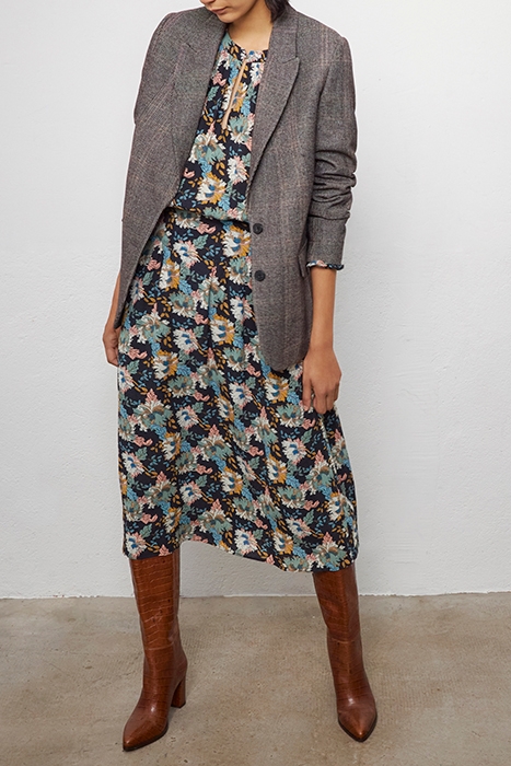 RETRO FLOWER PRINT ECOVERO® VISCOSE MIDI DRESS 3