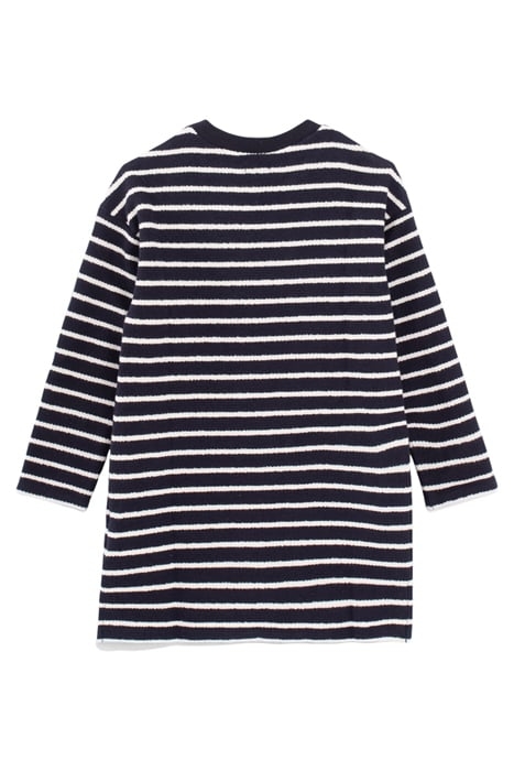 GIRLS’ NAVY STRIPED, EMBROIDERED SAILOR DRESS OFF-WHITE 2