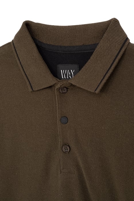 BOYS’ BRONZE POLO SHIRT WITH BLACK JERSEY LONG SLEEVES KHAKI 3