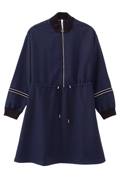 NAVY BLUE RIBBED ZIPPED DRESS 1
