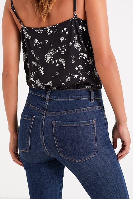 DARK AUTHENTIC BLUE EMBROIDERED STAR SKINNY JEANS 5