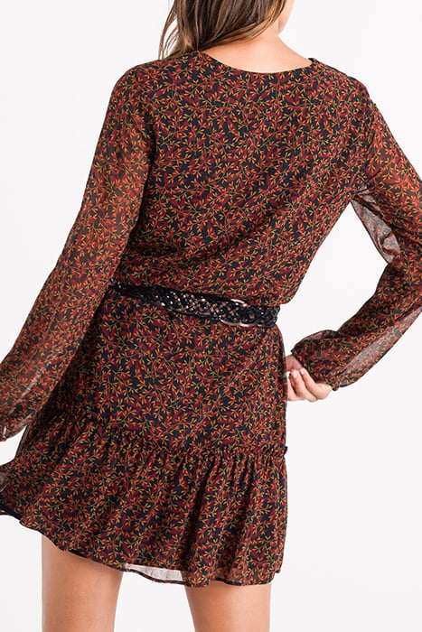 BLACK LEAF PRINT DRESS 3