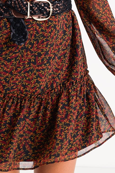 BLACK LEAF PRINT DRESS 6