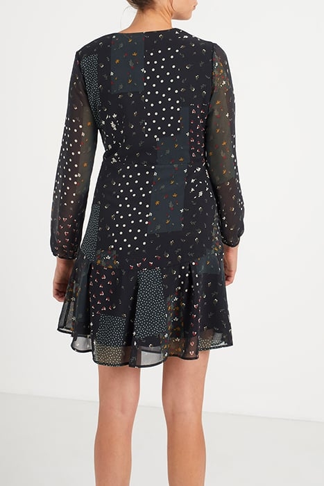 BLACK PATCHWORK PRINT DRESS 2