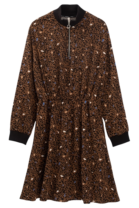 CARAMEL ARTY CAMOUFLAGE PRINT DRESS 1