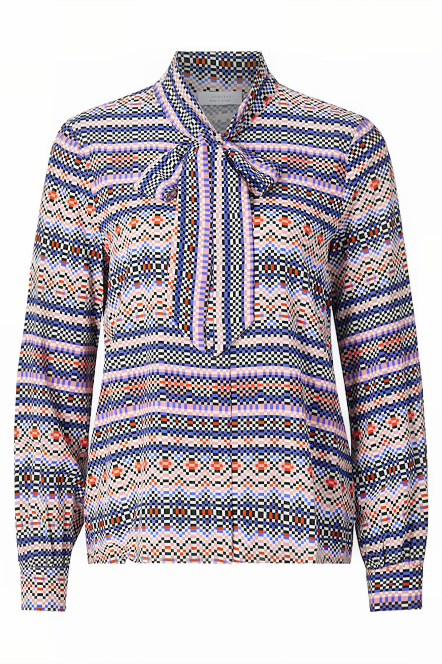 PRINTED BLOUSE WITH BOW ROSEWATER 1