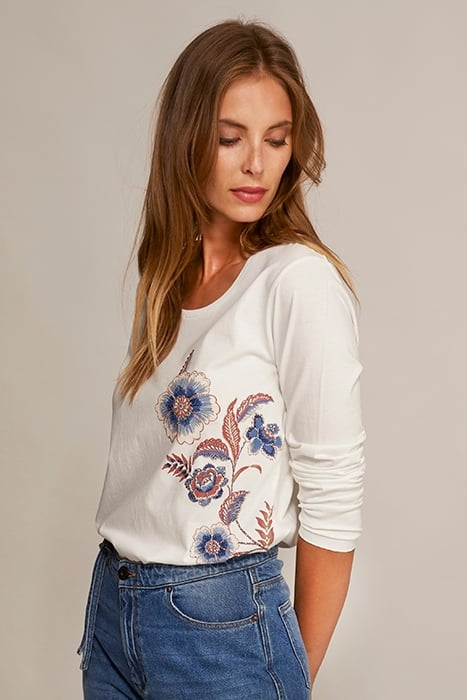 CREW NECK TEE LS + DECO WHITE 2