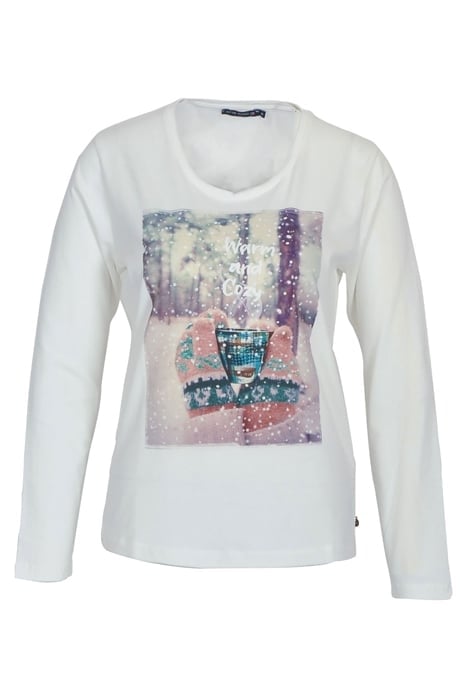 CREW NECK TEE LS + DECO WHITE 1