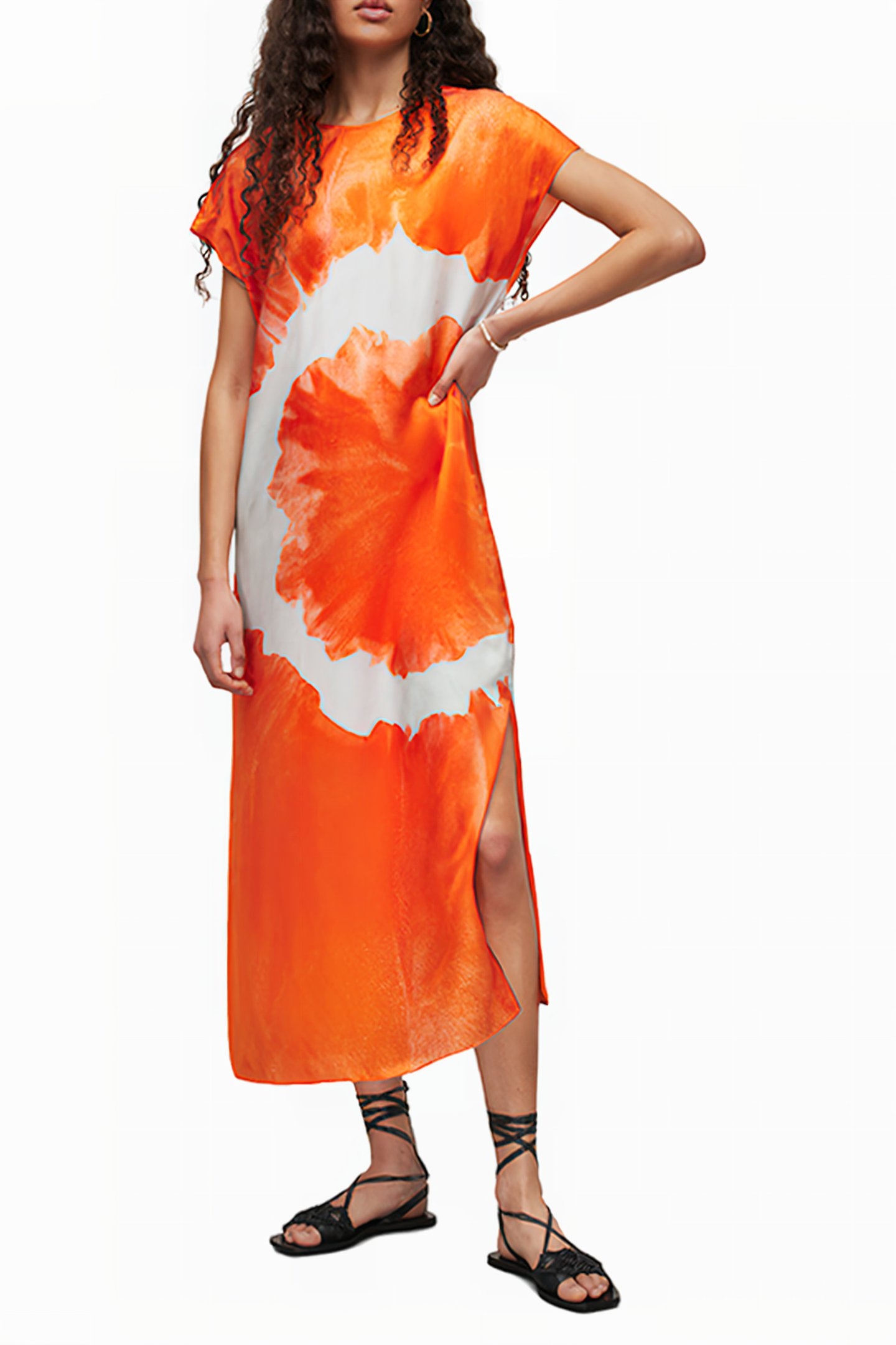 ETTA MARIANA DRESS ORANGE TIEDYE 1