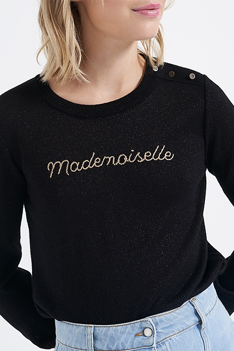 SEQUINED KNITTED JUMPER WITH EMBROIDERED MESSAGE I.CODE BLAC 5