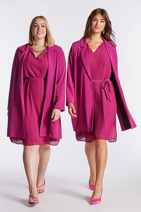 LONG DUAL-FABRIC JACKET ROSE 3