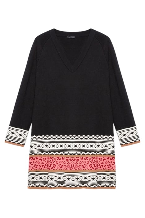 SWEATER WITH JACQUARD DESIGNS BLACK 1