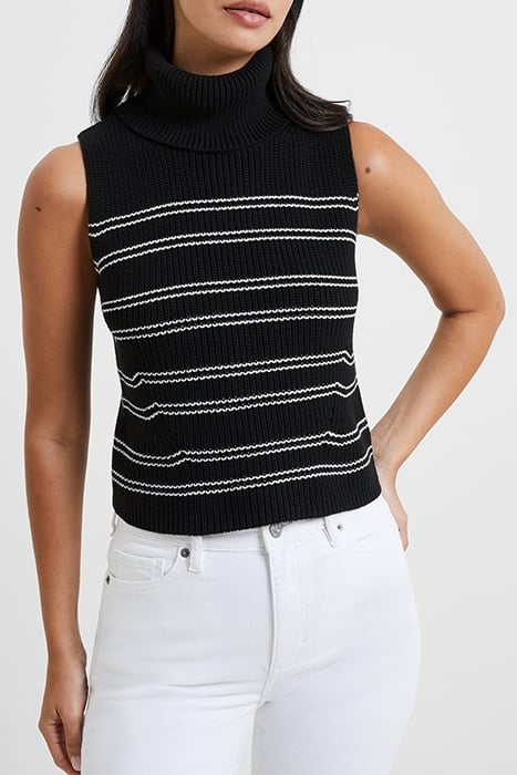 MOZART SLEEVELESS JUMPER BLACK/WHITE 1