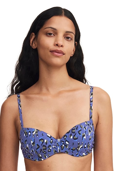 SW BRA TSHIRT HALF CUP MEMORY BLUE LEOPARD 2