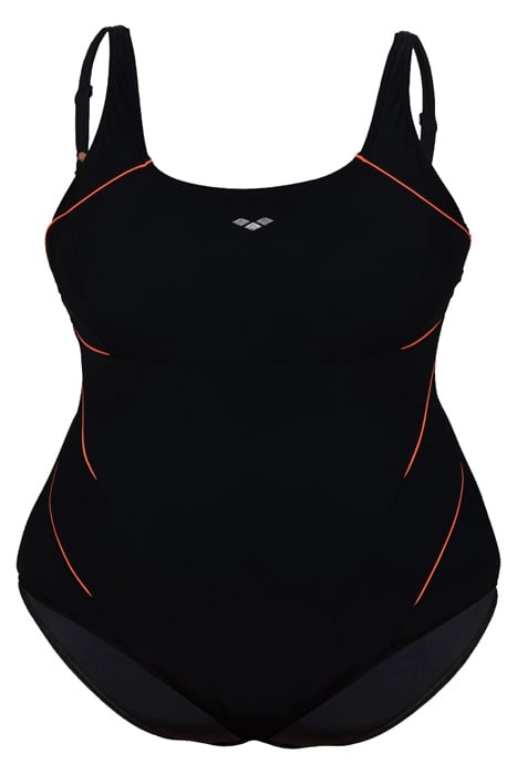 W JEWEL ONE PIECE PLUS BLACK PEONIA RED 1