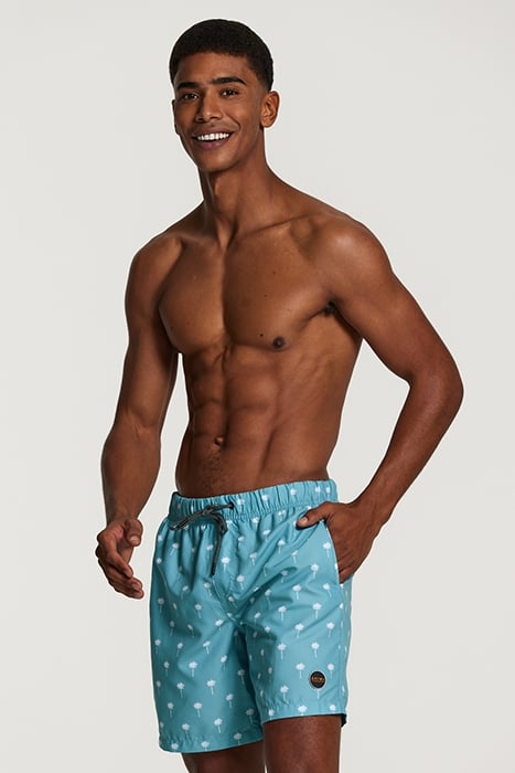 SWIMSHORT SCRATCHED SHIWI PALM CAMEO BLUE CAMEO BLUE 5