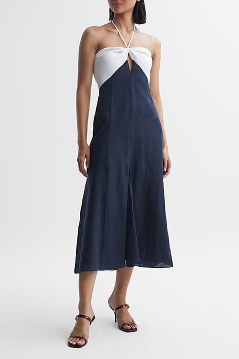 SIAN DRESS NAVY/WHITE 1