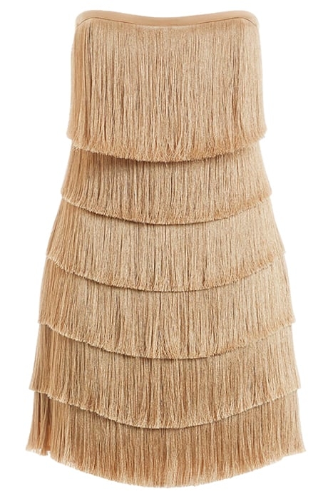 MARCIANO BY GUESS CHARLSTON FRINGE DRE GOLD MULTI 4