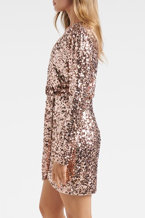 JAGGER SEQUIN RUCHED MINI DRESS MULTI 4