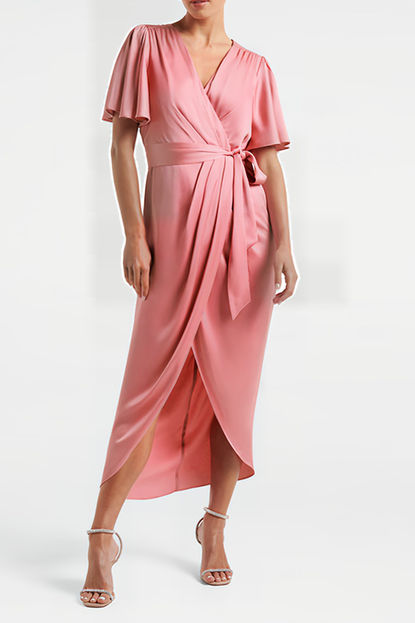 CAROLINA SATIN MIDI DRESS WILD ROSE 1
