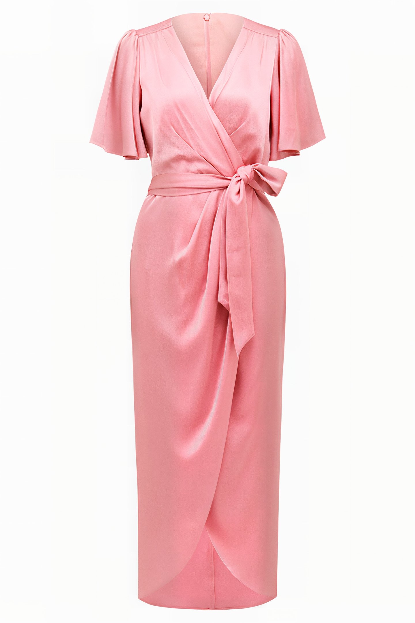 CAROLINA SATIN MIDI DRESS WILD ROSE 5