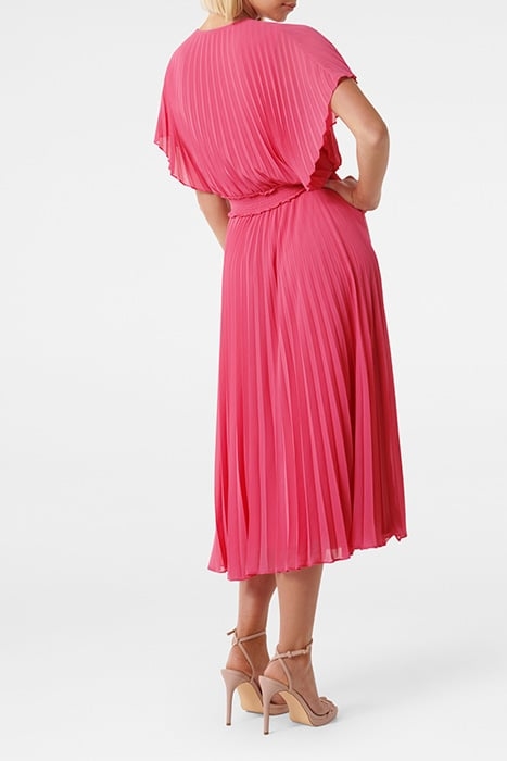 ELIA BATWING PLEATED MIDI DRESS RASPBERRY JELLY 2