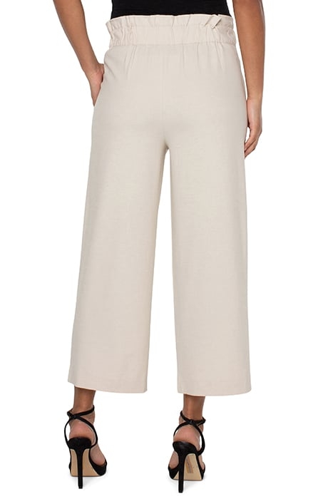 BELTED PAPERBAG WIDE LEG CROP DUSTY TAN 2