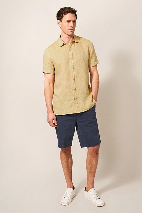 PEMBROKE SS LINEN SHIRT DARK YELLOW 1