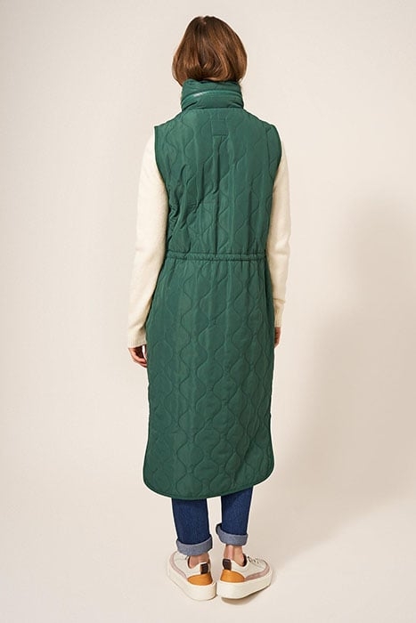 MADDISON QUILTED GILET MID GREEN 2
