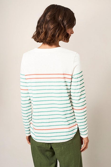 CASSIE LS TEE WHITE MULTI 3