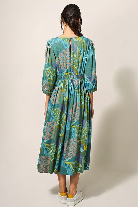 LUCY DRESS TEAL MLT 2