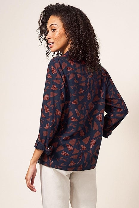 EMILIA ORGANIC COTTON SHIRT NAVY PRINT 3