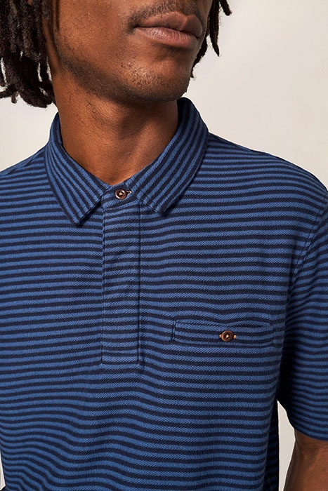 BURSTON STRIPED SS POLO DARK NAVY 3