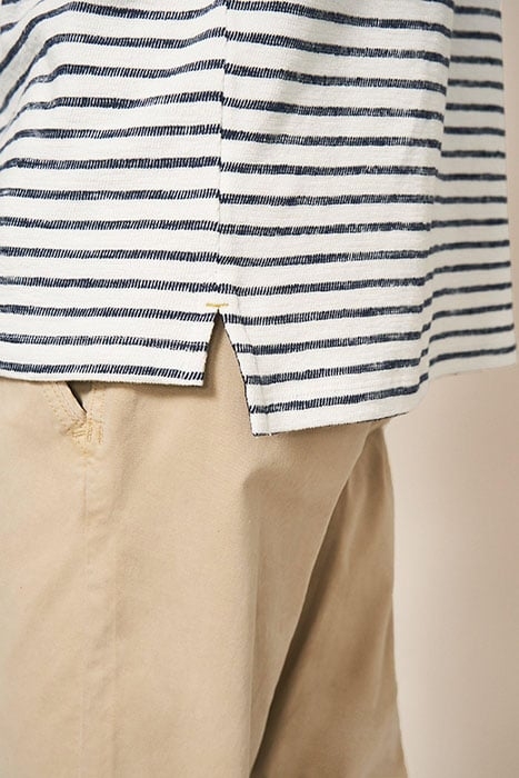 FINE STRIPE POLO NATURAL WHITE 4